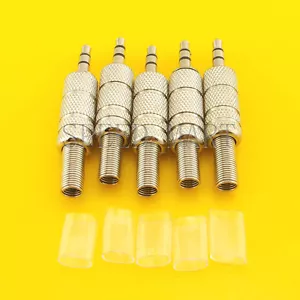 5 pz Sliver Metal 3,5mm 1/8" Audio Maschio Spina Jack Connettore Stereo Cuffie - Foto 1 di 6