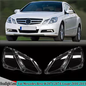 Headlight Lens Cover Clear For Mercedes Benz W207 E Class C207 Coupe 2010-2013 - Picture 1 of 11