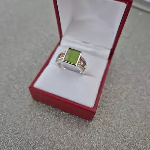 Canadian Ammolite & Gemstone ring in Platinum over Sterling silver N - Picture 1 of 4