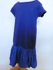 CREWCUTS J CREW Girls Royal Blue Short Sleeve Drop Waist Ruffle Hem Dress Sz 5 - Picture 1 of 7