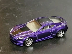 Aston Martin DBS Hot Wheels car R6459 2010 Mattel purple racing S4 - Picture 1 of 7