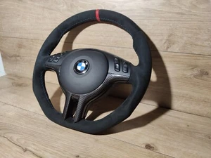 BMW Steering Wheel E46 E39 E53 Refinished SPORT Suede and CF Dipped OEM LHD - Picture 1 of 2