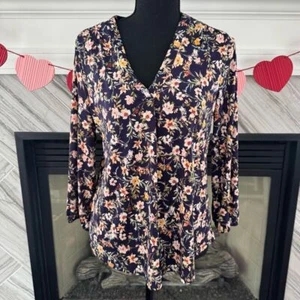 Two By Vince Camuto Floral Blouse Small - Picture 1 of 2