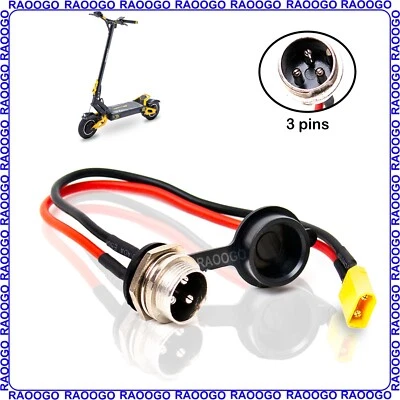 Charging Port 3 Pins Charger for Vsett Zero Mantis Apollo Kaabo Electric Scooter