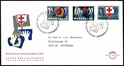 SC62 NETHERLANDS 1984 Two FDC's Red Cross set and booklet pane - Image 1 of 2