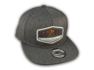 Charcoal California Republic Bear Snapback Hat - Picture 1 of 4