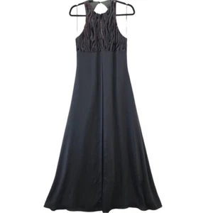 Faviana Evening Dress 9/10 Black Velvet Burnout Dark Fairy Whimsigoth Goth Maxi - Picture 1 of 10