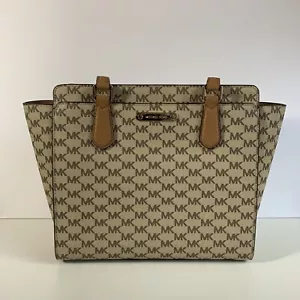 NWT MICHAEL KORS MK DEE DEE MEDIUM TOTE WOMEN HANDBAG NATURAL 38S8XTWT2V - Picture 1 of 12