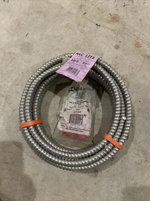 AFC Cable System Metal Clad Cable MC Lite 10/2 25 Ft 2107-22-00 with bushings - Image 1 of 2