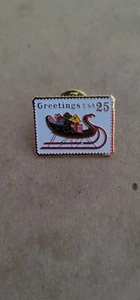 The March Co Stamp Enamel Pin Greetings USA 25 Cents 1989 USPS (JP110 - Picture 1 of 2