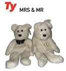 Set Of 2 Ty Beanie Buddy Mr & Mrs - The Wedding Bear 2003