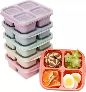 6 Pack Snack Containers, 4 Compartment Snack Box Containers Bento Snack Box, Reu - Picture 1 of 7
