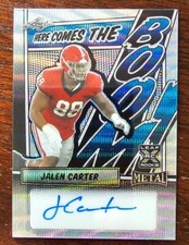 2023 Leaf Metal Here Comes The Boom Silver Wave Jalen Carter 2/8 Eagles