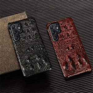 Funda protectora de cuero genuino 3D grano de cocodrilo para Samsung S24 S23+ S22 S21 Ultra - Imagen 1 de 15