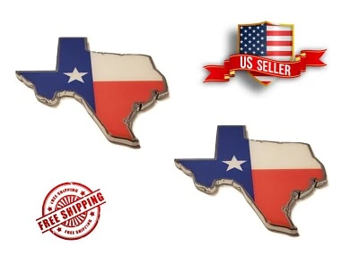 -2- Emblema METAL Edición FORMA BANDERA ESTADO TEXAS 3.5" GRANDE METAL para F150 Silverado Foto 1 de 4