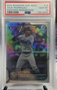 2022 Bowman Chrome National JULIO RODRIGUEZ Refractor RC PSA 10 Seattle Mariners - Picture 1 of 4