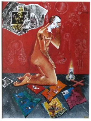 Jörg  IMMENDORFF " Offenbarung " 2006 Farbdruckgrafik im Passepartout 30x40 - Bild 1 von 2