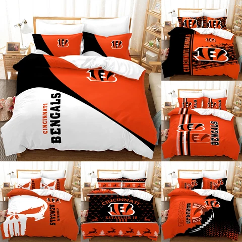 Cincinnati Bengals Bedding Set Duvet Cover Comforter Cover Soft Pillowcases Gift Cover