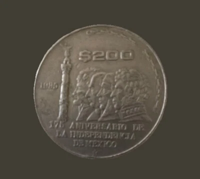 Mexico 200 Pesos, 175th Anniversary of Independence 1985 Coin - Image 1 of 2