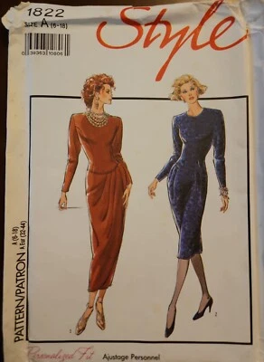 STYLE Dropped Waist Dress Size 6 8 10 12 14 16 18 UNCUT Sewing Pattern   - Image 1 of 4
