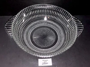 Hazel Atlas Glass Co. BEEHIVE Klarglas Servierschale mit Griffen Vintage - Bild 1 von 5