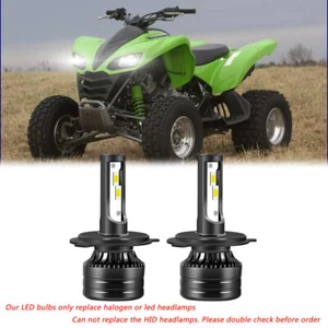For Kawasaki KFX700 2004-2009 2004-2009 LED Headlight Kit H4 6000K White Bulbs - Picture 1 of 10