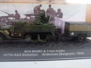 VEHICULO M16 MGMC & 1-TON TRAILER 447TH AAA BATTALION ARDENNES BELGIUM. 1945 - Picture 1 of 13