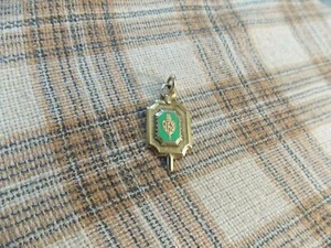 40's BRONX GIRLS JUNIOR HIGH SCHOOL Gold Filled Enamel PENDANT By AMCO NY 1 1/8" - Picture 1 of 3