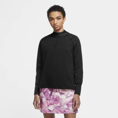 Chaqueta Nike Damas Therma Victory Manga Larga 1/2 Cremallera Negra Talla Pequeña Foto 1 de 4