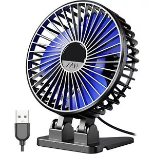 USB Desk Fan Mini Portable, 3 Speeds Quiet Cooling Fan for Office & Bedroom - Picture 1 of 7
