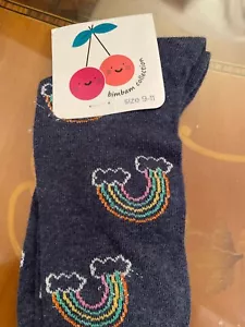 Girls navy Rainbow socks - Picture 1 of 2