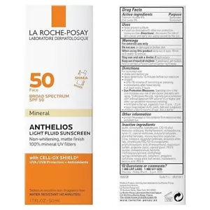 La Roche-Posay Anthelium mineralische Gesichts-Sonnencreme LSF 50, leichte Flüssigkeit 1,7 oz - Bild 1 von 9