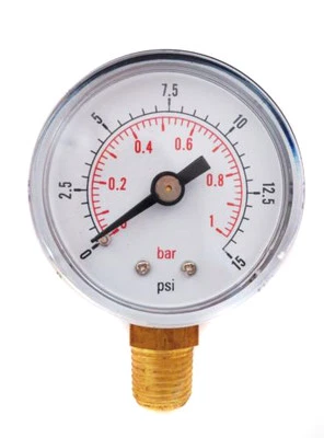 KINSTRUMENTATION Pressure Gauge 50mm 1/4 BSPT Vertical 0/15,30,60.100,150,300 PSI & Bar.