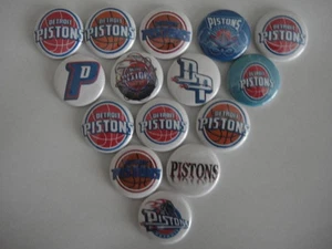 Detroit Pistons Flat Back Buttons oder Pin Anstecker Cabochons Verzierungen Magnete - Bild 1 von 5