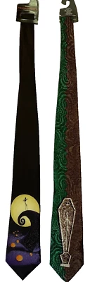 Tim Burton/ Touchstone Nightmare Before Christmas 2 ties Polyester 28"x3" Folded - Image 1 of 4