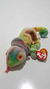 *Very Rare Errors* Ty Beanie Baby 9 inch Rainbow The Iguana Chameleon Toy - Picture 1 of 5