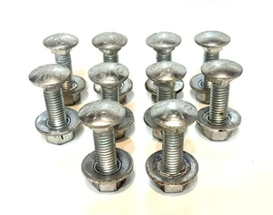 Juego de 10 pernos de carro 1/2”-13 x 2-1/4” con tuercas de brida de acero galvanizado - Imagen 1 de 9