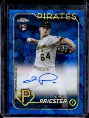2024 Topps Chrome Sapphire Quinn Priester Auto RC Rookie #174/199 Pirates - Image 1 of 2