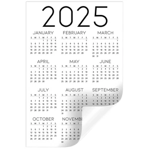 "6"" x 9"" Jahreskalender 2025 - weiß" - Bild 1 von 5