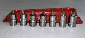 Snap-On 207EFTXY T27-T55 3/8" Drive 7 Piece Chrome TORX Bit Socket Driver USA - Picture 1 of 10
