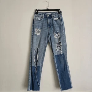 Pac Sun Gr. 23 Mom Jeans Distressed Blue Jeans 100% Baumwolle  - Bild 1 von 7