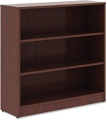 Lorell Mahogany Laminate Bookcase, 36" x 36" x 12",Thermofused Laminate (TFL)
