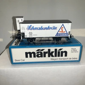 Marklin HO DB German Railway Schnahenbrau Reefer Bierwagen w/ Bunk Item 4680 S1 - Picture 1 of 6