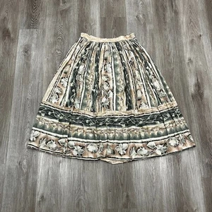 Vintage 90s Coldwater Creek Floral Midi Skirt Earth Tones Cottagecore Size M - Bild 1 von 5