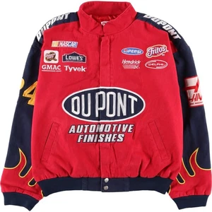 Vintage 90'S-00'S CHASE AUTHENTICS Fire Pattern Racing Jacket Men's Size XL - Picture 1 of 15