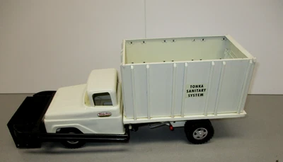 VINTAGE 1959 TONKA TOYS PRESSED STEEL SANITARY SERVICE TRUCK - Image 1 of 4