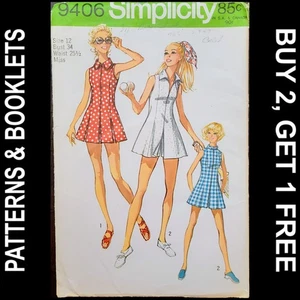 Vintage Simplicity Tennis or Sports Dress & Shorts Pattern #9406 Size 12 CUT - Picture 1 of 6