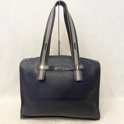 FURLA Jove Navy Leather Tote Bag 2Way Shoulder Handbag US TAX Includ - Image 1 of 4