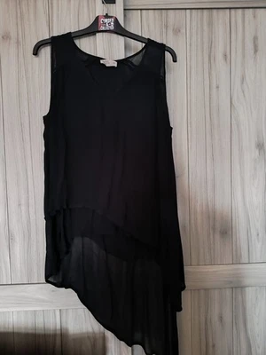 Label & Lab Size 14 Asymetric Sleeveless Party Top Tunic Black Christmas Smart - Image 1 of 4