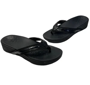 Chanclas Vionic Tide para mujer talla 7 negras tanga cómodas deportivas charol - Imagen 1 de 14